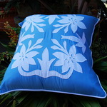blue leaf cushion cover